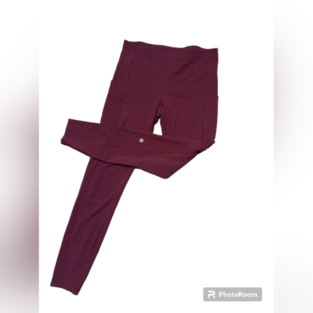 Lululemon athletica women's leggings burgundy color size 8